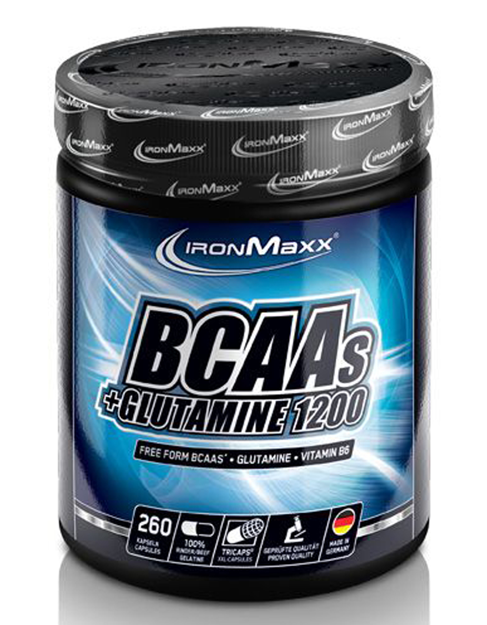 IronMaxx BCAA + Glutamin 1200 260 Kapseln Dose Ralf's Body Shop